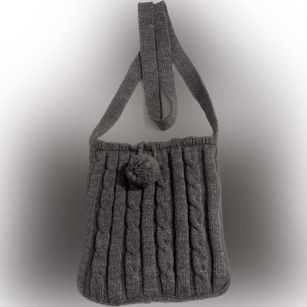 Vintage Grey Sweater Look Crossbody Purse